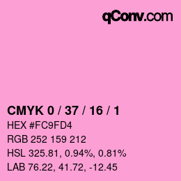 カラーコード: CMYK 0 / 37 / 16 / 1 | qconv.com