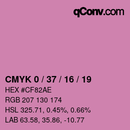 カラーコード: CMYK 0 / 37 / 16 / 19 | qconv.com