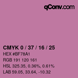 カラーコード: CMYK 0 / 37 / 16 / 25 | qconv.com