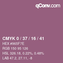 カラーコード: CMYK 0 / 37 / 16 / 41 | qconv.com