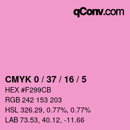 カラーコード: CMYK 0 / 37 / 16 / 5 | qconv.com