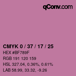 Color code: CMYK 0 / 37 / 17 / 25 | qconv.com