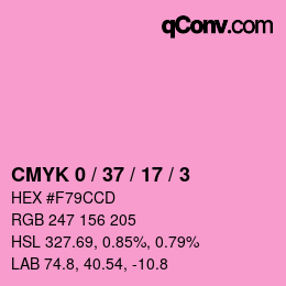 Farbcode: CMYK 0 / 37 / 17 / 3 | qconv.com