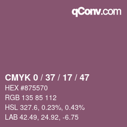 Color code: CMYK 0 / 37 / 17 / 47 | qconv.com