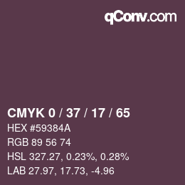 Color code: CMYK 0 / 37 / 17 / 65 | qconv.com