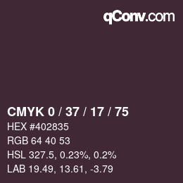 Color code: CMYK 0 / 37 / 17 / 75 | qconv.com