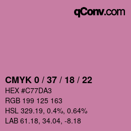 Color code: CMYK 0 / 37 / 18 / 22 | qconv.com