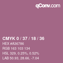 Farbcode: CMYK 0 / 37 / 18 / 36 | qconv.com