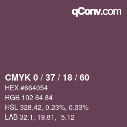 Color code: CMYK 0 / 37 / 18 / 60 | qconv.com