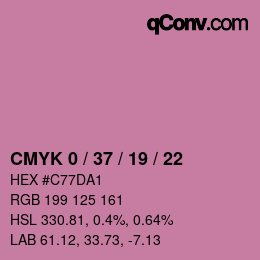 Color code: CMYK 0 / 37 / 19 / 22 | qconv.com
