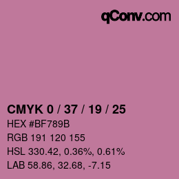 Color code: CMYK 0 / 37 / 19 / 25 | qconv.com