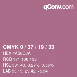 Color code: CMYK 0 / 37 / 19 / 33 | qconv.com