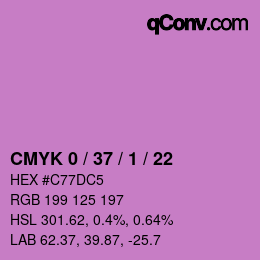 カラーコード: CMYK 0 / 37 / 1 / 22 | qconv.com