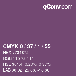 Color code: CMYK 0 / 37 / 1 / 55 | qconv.com
