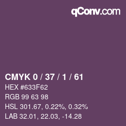 カラーコード: CMYK 0 / 37 / 1 / 61 | qconv.com