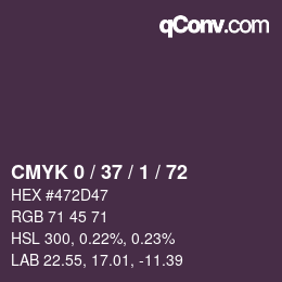 Color code: CMYK 0 / 37 / 1 / 72 | qconv.com