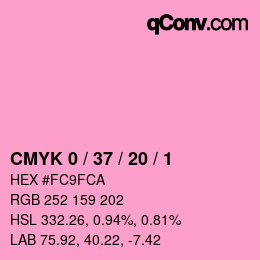 カラーコード: CMYK 0 / 37 / 20 / 1 | qconv.com