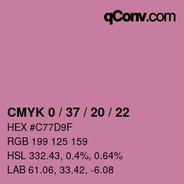 Color code: CMYK 0 / 37 / 20 / 22 | qconv.com