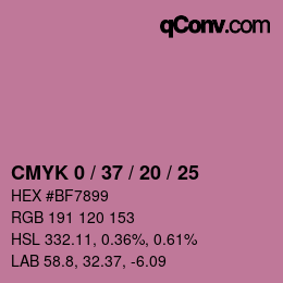 Color code: CMYK 0 / 37 / 20 / 25 | qconv.com