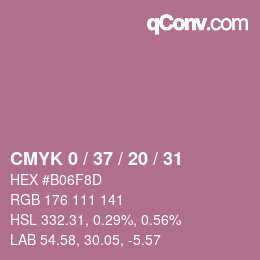 Color code: CMYK 0 / 37 / 20 / 31 | qconv.com