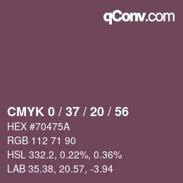 Color code: CMYK 0 / 37 / 20 / 56 | qconv.com
