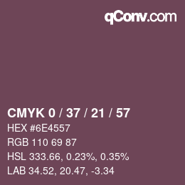 Color code: CMYK 0 / 37 / 21 / 57 | qconv.com