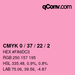 颜色代码: CMYK 0 / 37 / 22 / 2 | qconv.com