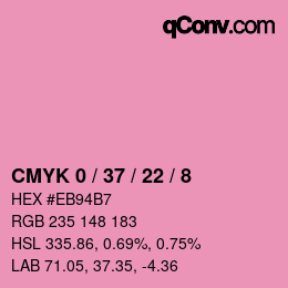 カラーコード: CMYK 0 / 37 / 22 / 8 | qconv.com