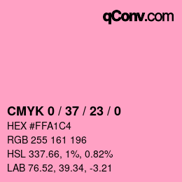 カラーコード: CMYK 0 / 37 / 23 / 0 | qconv.com
