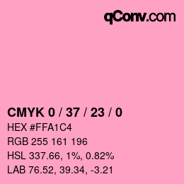 カラーコード: CMYK 0 / 37 / 23 / 0 | qconv.com