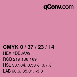 カラーコード: CMYK 0 / 37 / 23 / 14 | qconv.com
