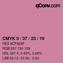カラーコード: CMYK 0 / 37 / 23 / 19 | qconv.com