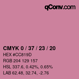 Color code: CMYK 0 / 37 / 23 / 20 | qconv.com