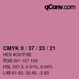 カラーコード: CMYK 0 / 37 / 23 / 21 | qconv.com