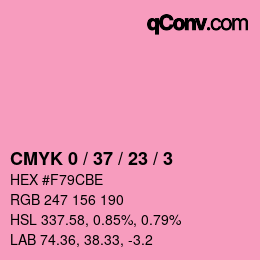 カラーコード: CMYK 0 / 37 / 23 / 3 | qconv.com