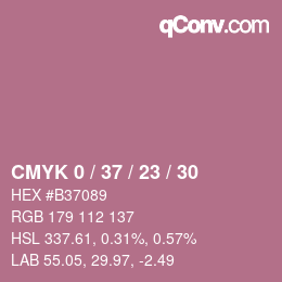 颜色代码: CMYK 0 / 37 / 23 / 30 | qconv.com