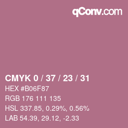 颜色代码: CMYK 0 / 37 / 23 / 31 | qconv.com