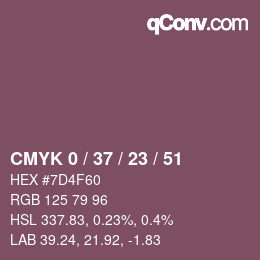 颜色代码: CMYK 0 / 37 / 23 / 51 | qconv.com