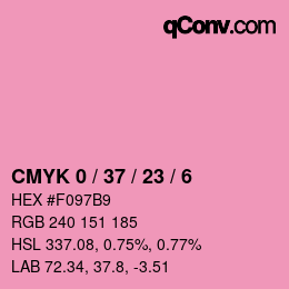 カラーコード: CMYK 0 / 37 / 23 / 6 | qconv.com