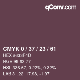 カラーコード: CMYK 0 / 37 / 23 / 61 | qconv.com