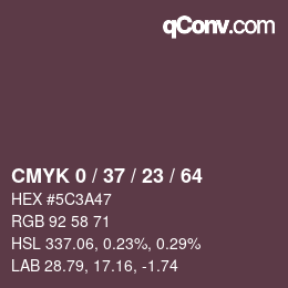 Color code: CMYK 0 / 37 / 23 / 64 | qconv.com