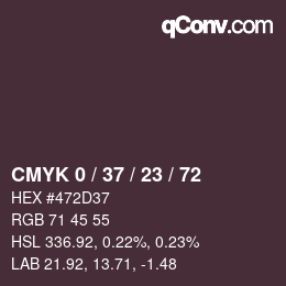 カラーコード: CMYK 0 / 37 / 23 / 72 | qconv.com