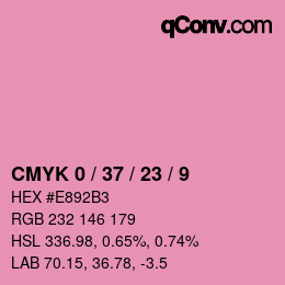 カラーコード: CMYK 0 / 37 / 23 / 9 | qconv.com