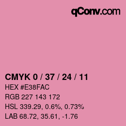 カラーコード: CMYK 0 / 37 / 24 / 11 | qconv.com