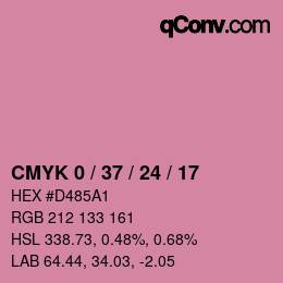 颜色代码: CMYK 0 / 37 / 24 / 17 | qconv.com