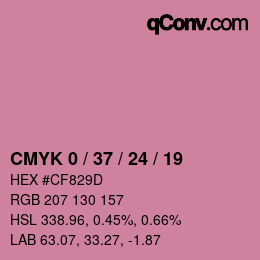 Farbcode: CMYK 0 / 37 / 24 / 19 | qconv.com