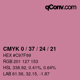 カラーコード: CMYK 0 / 37 / 24 / 21 | qconv.com