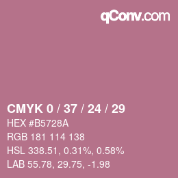 カラーコード: CMYK 0 / 37 / 24 / 29 | qconv.com