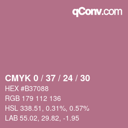 カラーコード: CMYK 0 / 37 / 24 / 30 | qconv.com