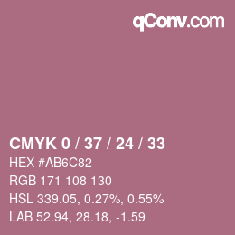 颜色代码: CMYK 0 / 37 / 24 / 33 | qconv.com